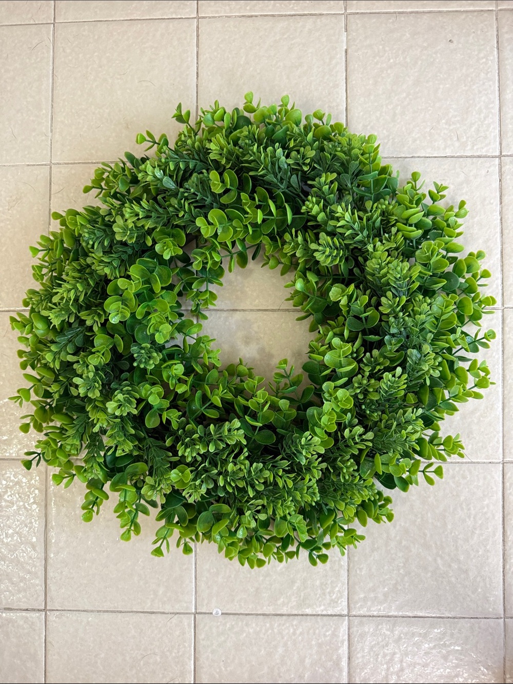 Green Boxwood Wreath - Decorative Door Accent approx 18 inches wide
